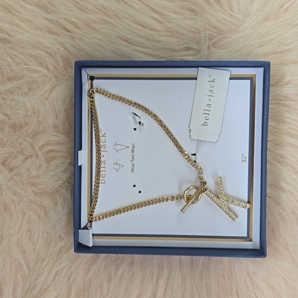 Bella Jack Jewelry - "K" Initial Necklace| Gold | NWT | Bella*Jack| Wear Two Ways Necklace​